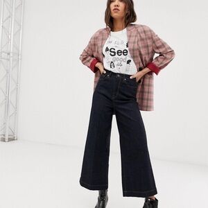 Stradivarius check blazer in pink